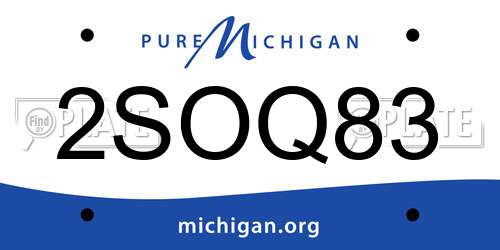 2SOQ83 Michigan License Plate
