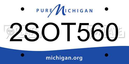 2SOT560 Michigan License Plate