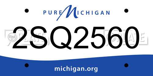 2SQ2560 Michigan License Plate
