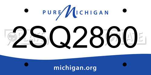 2SQ2860 Michigan License Plate