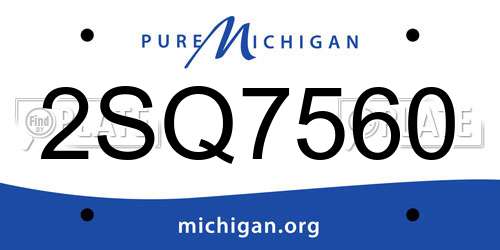 2SQ7560 Michigan License Plate