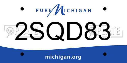 2SQD83 Michigan License Plate