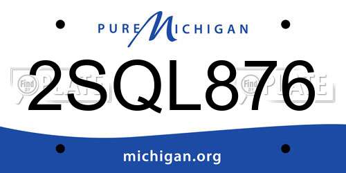 2SQL876 Michigan License Plate