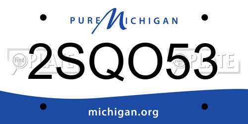 2SQO53 Michigan License Plate