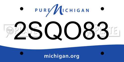2SQO83 Michigan License Plate