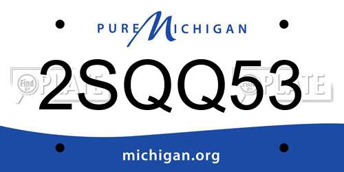2SQQ53 Michigan License Plate