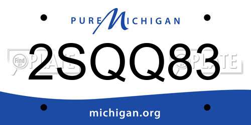 2SQQ83 Michigan License Plate