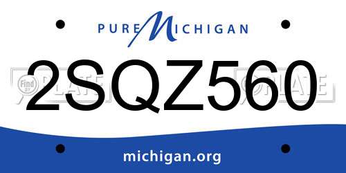 2SQZ560 Michigan License Plate