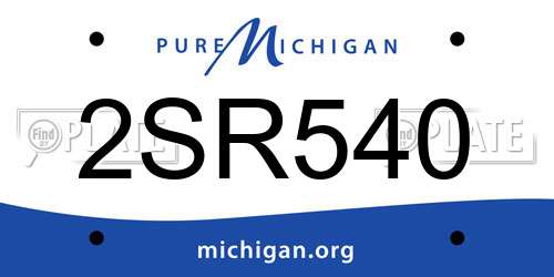2SR540 Michigan License Plate