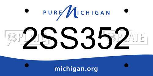 2SS352 Michigan License Plate