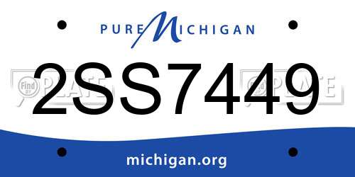 2SS7449 Michigan License Plate