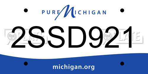 2SSD921 Michigan License Plate