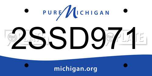 2SSD971 Michigan License Plate