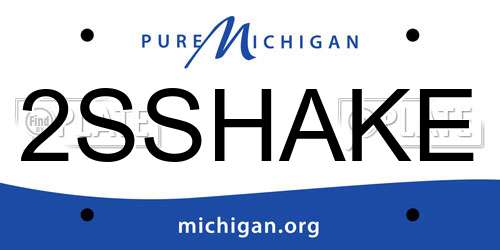 2SSHAKE Michigan License Plate