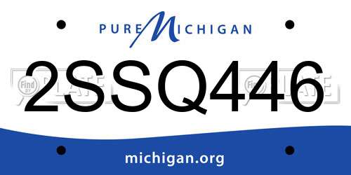 2SSQ446 Michigan License Plate