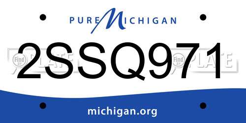 2SSQ971 Michigan License Plate
