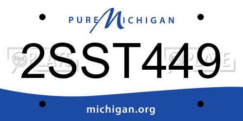 2SST449 Michigan License Plate
