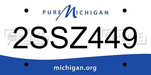 2SSZ449 Michigan License Plate