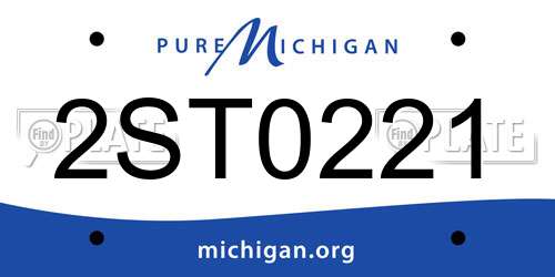 2ST0221 Michigan License Plate