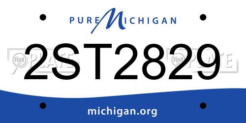 2ST2829 Michigan License Plate