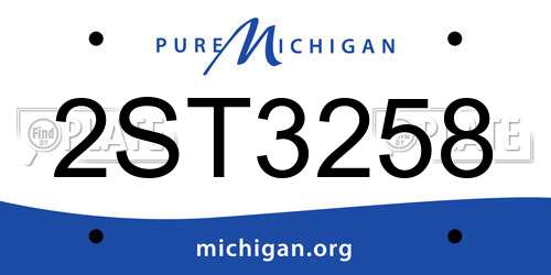 2ST3258 Michigan License Plate