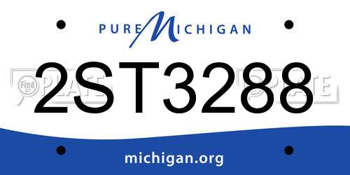 2ST3288 Michigan License Plate