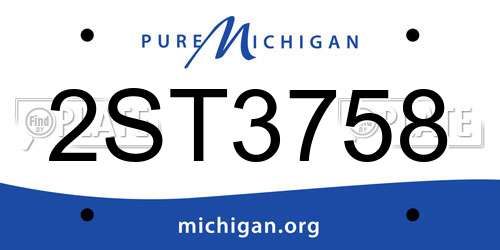 2ST3758 Michigan License Plate