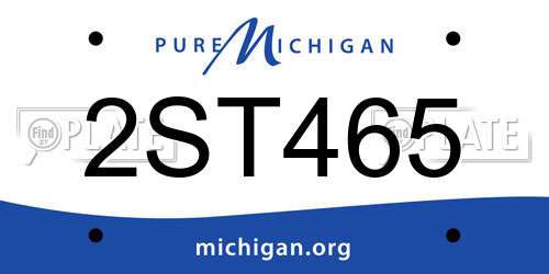 2ST465 Michigan License Plate