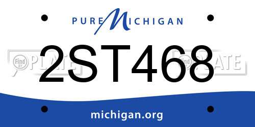2ST468 Michigan License Plate