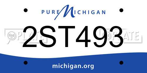 2ST493 Michigan License Plate