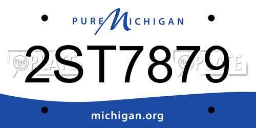 2ST7879 Michigan License Plate
