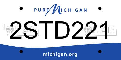 2STD221 Michigan License Plate