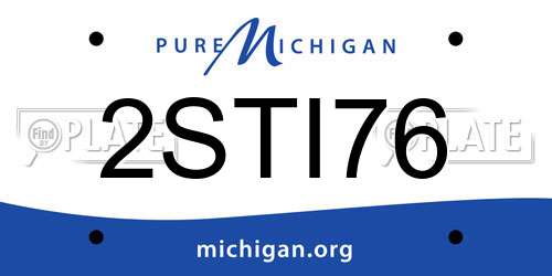 2STI76 Michigan License Plate