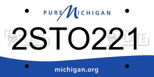 2STO221 Michigan License Plate