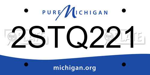 2STQ221 Michigan License Plate