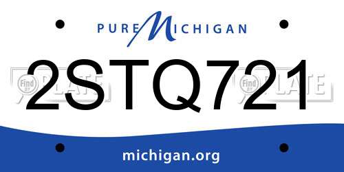 2STQ721 Michigan License Plate