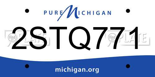 2STQ771 Michigan License Plate