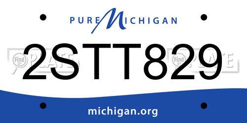 2STT829 Michigan License Plate
