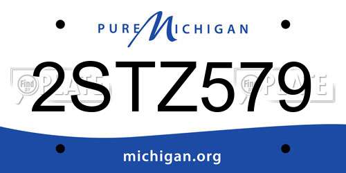 2STZ579 Michigan License Plate