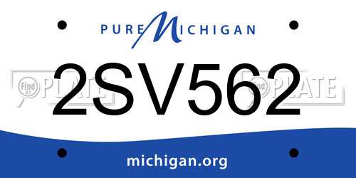 2SV562 Michigan License Plate
