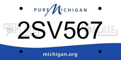 2SV567 Michigan License Plate