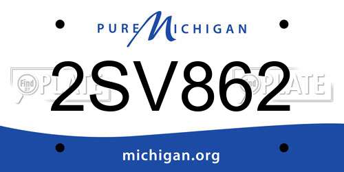 2SV862 Michigan License Plate