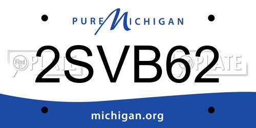 2SVB62 Michigan License Plate