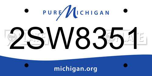 2SW8351 Michigan License Plate