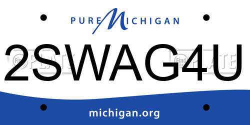 2SWAG4U Michigan License Plate