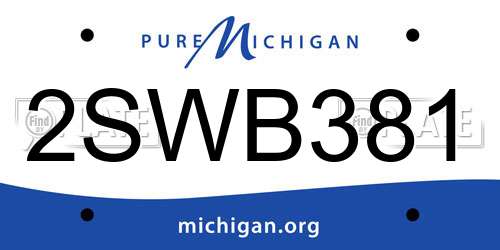 2SWB381 Michigan License Plate