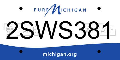 2SWS381 Michigan License Plate