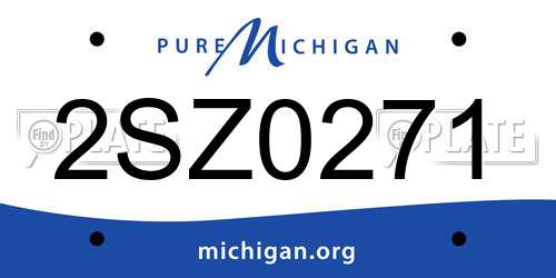 2SZ0271 Michigan License Plate