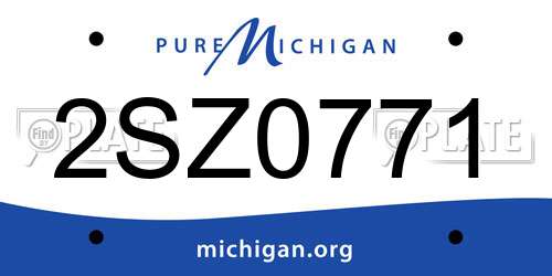 2SZ0771 Michigan License Plate