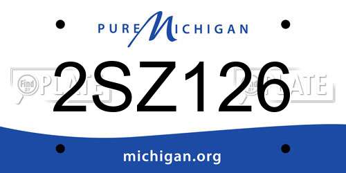 2SZ126 Michigan License Plate